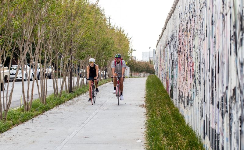 The Eastside Trail of the Beltline at Wylie Street links Kirkwood Avenue and the Krog Tunnel to the Beltline. 
