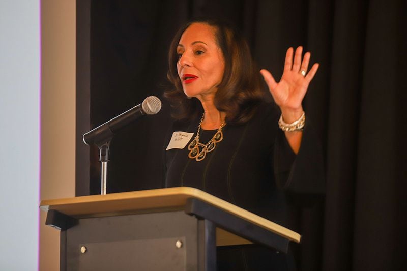 Dr. Veronica Mallett, chief administrative officer and system senior vice president with More in Common Alliance, speaks Tuesday at the Bessie Smith Cultural Center as leaders from the alliance and CHI Memorial spoke of their partnership. (Photo Courtesy of Olivia Ross)