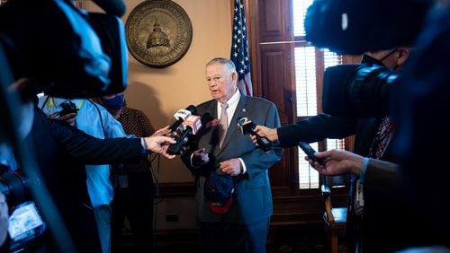 211103-ATLANTA-House Speaker David Ralston (R-Blue Ridge) speaks to journalists after the first day of the Legislative special session Wednesday, Nov. 3, 2021. Ben Gray for the Atlanta Journal-Constitution