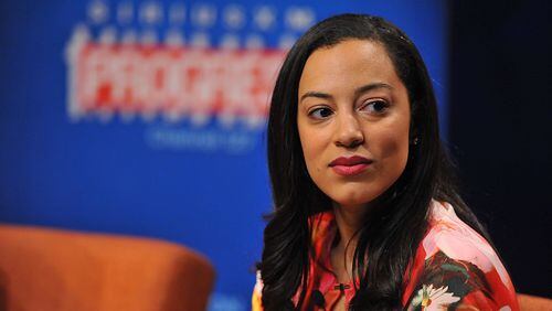 Angela Rye, founder and Director of Impact Strategies .  (Photo by Larry French/Getty Images for SiriusXM)