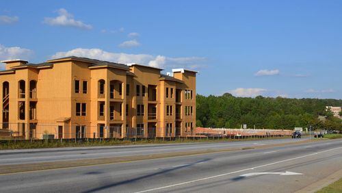 New luxury apartments being built just west of downtown Fayetteville are adding another housing option to the area. Photo by Jill Howard Church for the AJC