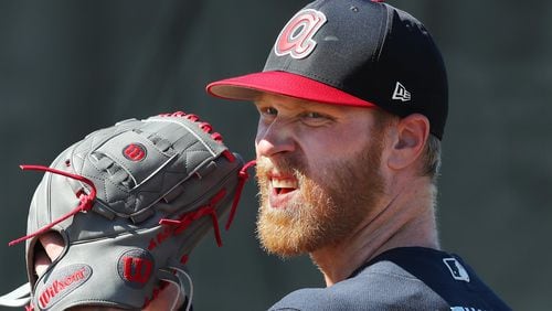 Mike Foltynewicz showed a simpler delivery in his spring debut Tuesday. (Curtis Compton/ccompton@ajc.com)