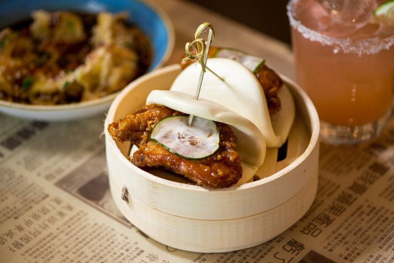 Hawkers Seoul Hot Chicken Steamed Baos. Photo credit- Mia Yakel.
