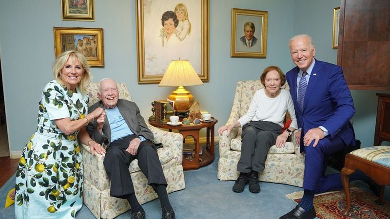 President Joe Biden visited long-time friend and ally President Jimmy Carter and Rosalynn Carter in Plains, Ga.