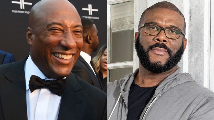 Reportedly, Black media moguls Tyler Perry and Byron Allen are both seeking to buy a majority take in BET Media Group from Paramount Global. AJC FILE PHOTOS