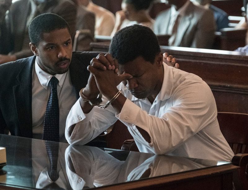 Michael B. Jordan (left) and Jamie Foxx star in "Just Mercy."CONTRIBUTED
