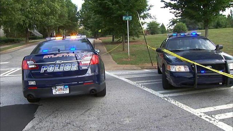 Atlanta police shut down Pryor Road Thursday evening after a woman was struck and killed by a car. (Credit: Channel 2 Action News)