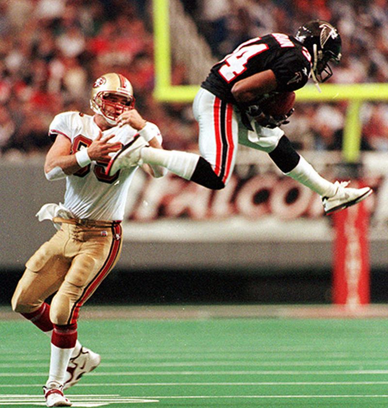 Falcons' Ray Buchanan, aka “Big Play Ray,” never shied away from the big stage and often times, stole the show. (AP)