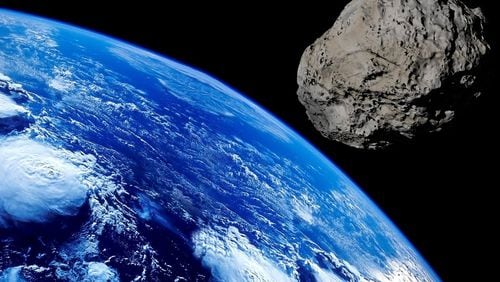 A huge asteroid potentially taller than the IBM tower in Atlanta will collide with Earth’s orbit this Thursday, according to tracking data from NASA.