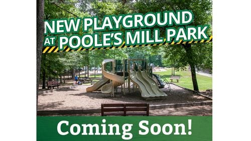 Playground equipment at Poole’s Mill Park in northwest Forsyth County is being replaced, a project that’s expected to be completed by mid-summer. FORSYTH COUNTY