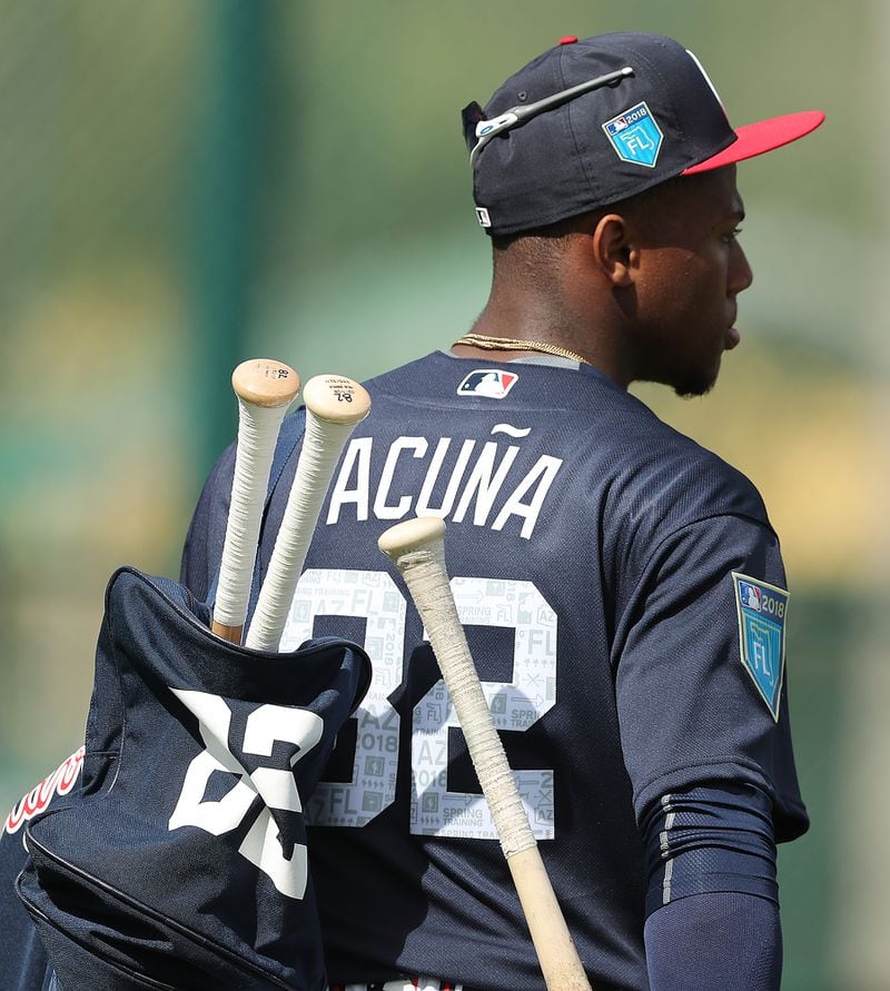 There will be no lumber shortage this spring for Braves prospect  Ronald Acuna. (Curtis Compton/ccompton@ajc.com)