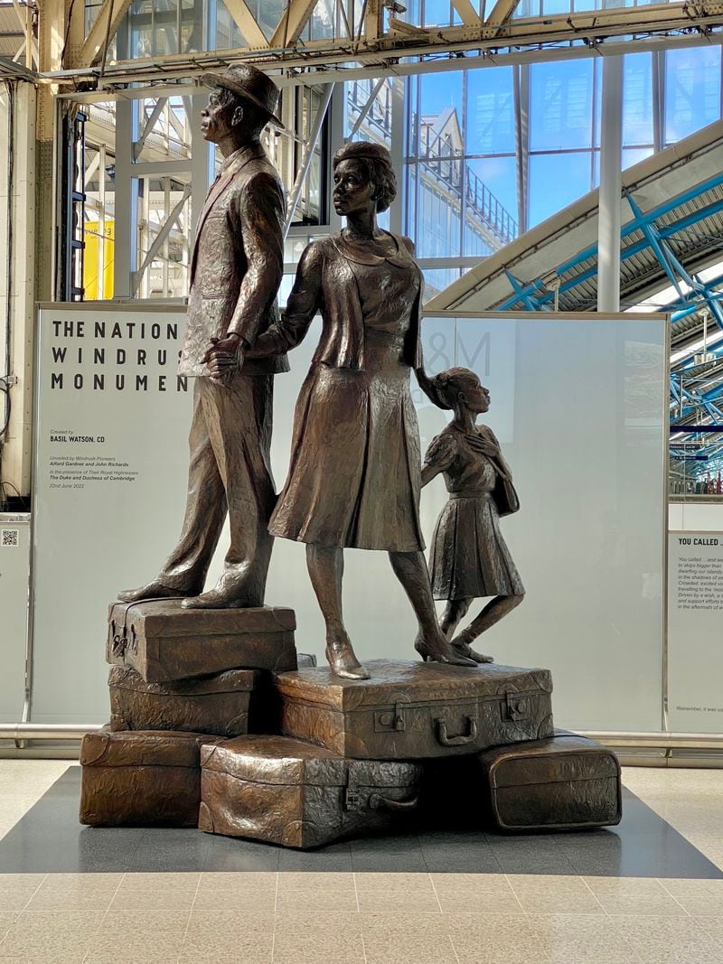 Basil Watson's work the “National Windrush Monument,” was unveiled at London’s Waterloo Station to honor British West Indian immigrants who came to the United Kingdom on board HMT Empire Windrush in 1948.