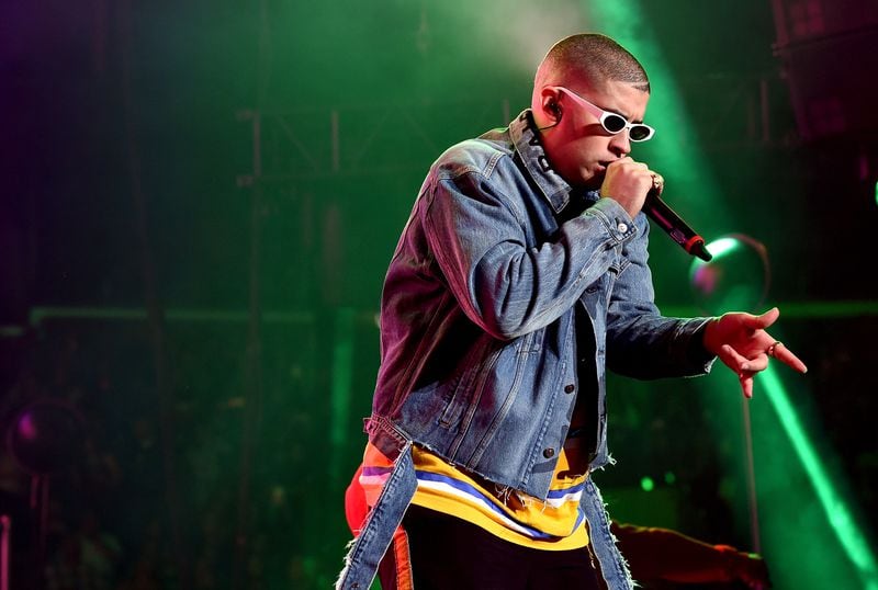   Bad Bunny performs onstage during Calibash Los Angeles 2018 at Staples Center on January 20, 2018 in Los Angeles, California.  (Photo by Kevin Winter/Getty Images)