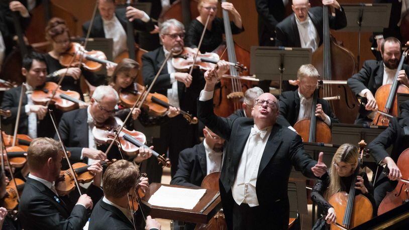Robert Spano conducts the Atlanta Symphony Orchestra during the opening concert of the 2018-19 season. CONTRIBUTED BY JEFF ROFFMAN