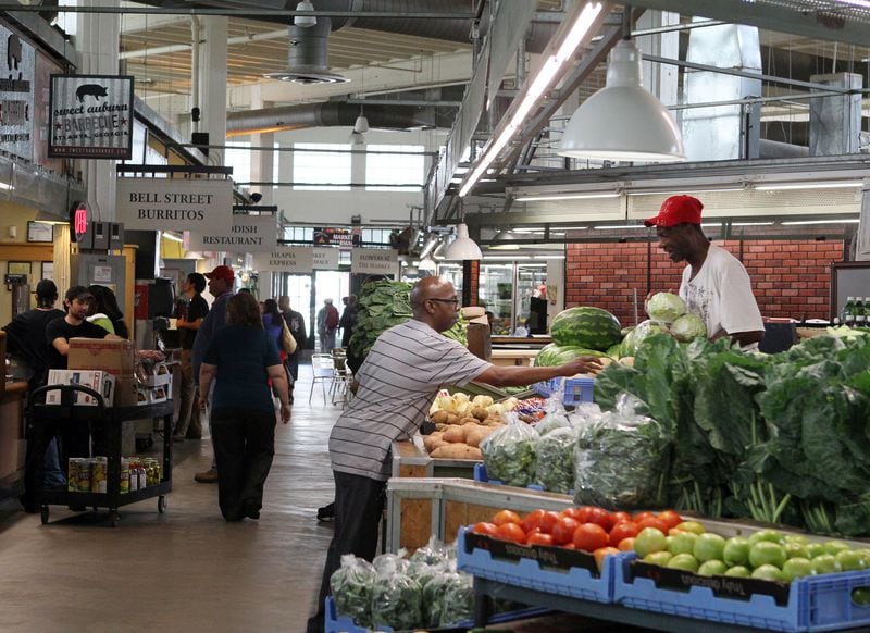 Eateries at the Sweet Auburn Curb Market draw a steady lunch crowd of shoppers at Atlanta's urban fresh food market, which recently completed $1.8 million in improvements.