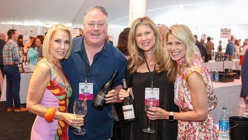 High Museum Wine Auction co-chair Sandy Moon, special guest of honor Sam Lando, Jen Lando and Wine Auction co-chair Audra Dial at the High Museum Atlanta Wine Auction Vintners' Reception in 2023. (Photo by CatMax Photography, LLC/Provided by the High Museum of Art)