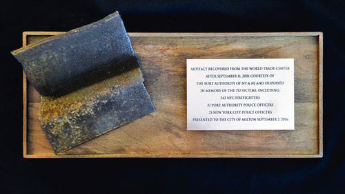 Thanks to the efforts of resident Charlie Fisher, Milton has an artifact from 9/11.