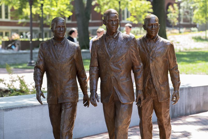 “The Three Pioneers,” by Atlanta artist Martin Dawe, depicts for first Black students to enroll at Georgia Tech. 
Courtesy of Georgia Institute of Technology/Christopher Moore