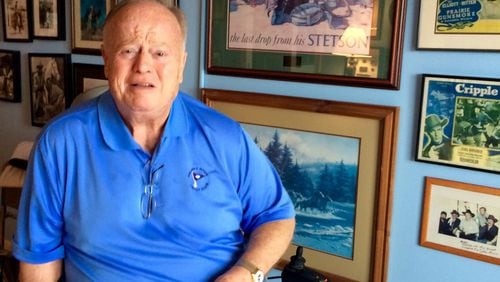 Former U.S. Sen. Max Cleland, a Georgia Democrat, lost both legs and an arm in the Vietnam War. He suffers from post-traumatic stress disorder, but he said the only “Triggers” in his room are photos of Roy Rogers’ horse. (Photo by Bill Torpy)
