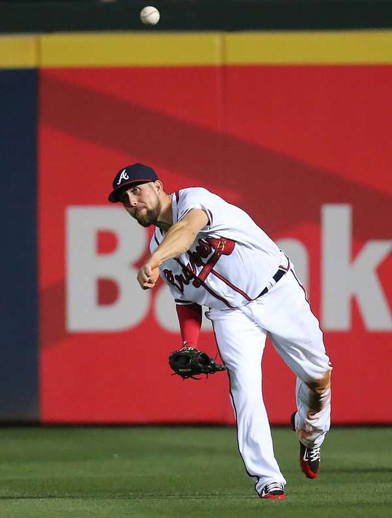 Ender Inciarte's combination of arm strength and accuracy make him as good an outfield arm as Brian Snitker said he's seen. (Curtis Compton/AJC file photo)