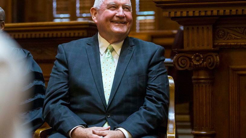 Former Georgia governor and current U.S. Secretary of Agriculture Sonny Perdue at a swearing-in ceremony for the Georgia Supreme Court last week. ALYSSA POINTER/ALYSSA.POINTER@AJC.COM