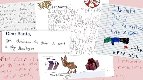 These letters from the US Postal Service's Operation Santa website reveal what many children across Georgia with for Christmas from Santa Claus. (USPS)