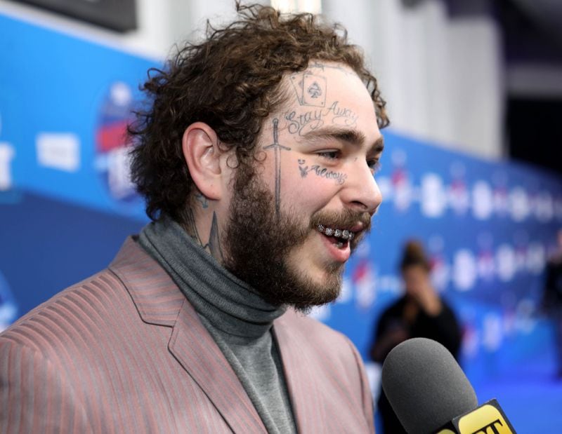 Post Malone paid a quick visit to the blue carpet at the Super Bowl Music Fest before opening for Aerosmith at the pre-Super Bowl concert.  Photo: Robb Cohen Photography & Video /RobbsPhotos.com