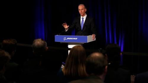 CHICAGO, ILLINOIS - APRIL 29: Boeing's Chairman, President and CEO Dennis Muilenburg speaks during a news conference after Boeing's Annual Meeting of Shareholders at the Field Museum on April 29, 2019 in Chicago, Illinois. Boeing announced earnings fell 21 percent in the first quarter after multiple crashes of the company's bestselling plane the 737 Max.