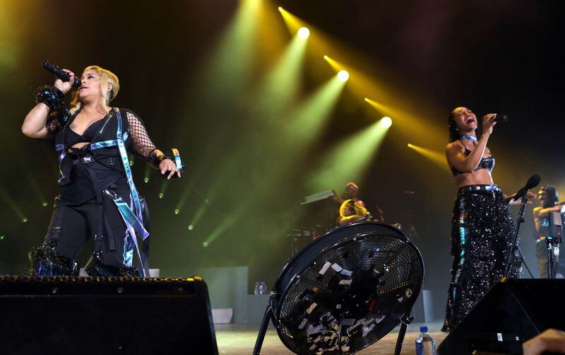 TLC's Tionne "T-Boz" Watkins and Rozonda "Chilli" Thomas played a trove of hits at Cellairis Amphitheatre at Lakewood on July 24, 2019. Photo: Robb Cohen Photography & Video /RobbsPhotos.com