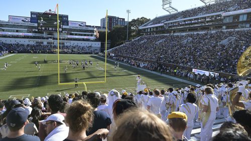 Georgia Tech and Duke fans pack Bobby Dodd Stadium to watch their teams play Saturday, Oct. 8, 2022 at Bobby Dodd Stadium. (Daniel Varnado/For the AJC)