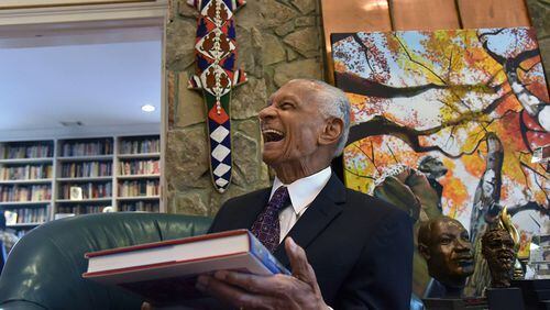 July 25, 2017 Atlanta - Portrait of C.T. Vivian at his home on Tuesday, July 25, 2017. The National Monuments Foundation will be acquiring and managing the world-class library of Atlanta Civil Rights icon, C.T. Vivian. The library will be housed in the new Cook Park in Vine City. Vivian lived in the same Vine City neighborhood that will border Cook Park where his library is to be constructed under a 101-foot Peace Column. The 6,000 volume C.T. Vivian Library is one of the most impressive private collections in the city. HYOSUB SHIN / HSHIN@AJC.COM