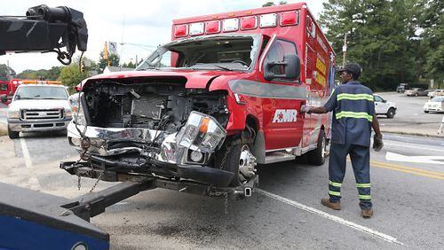 The three-vehicle wreck happened at Memorial Drive and Wyman Street, Atlanta police officer Kim Jones said on Septl. 30, 2013