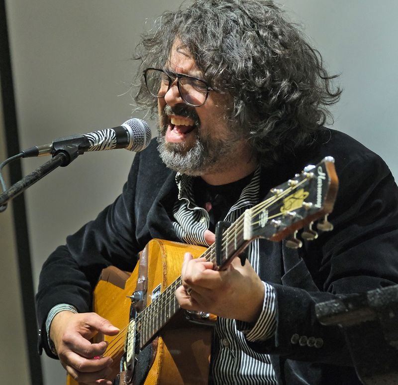 Jay Gonzalez of the Drive-By Truckers performs a free solo show at the Athens Public Library February 4, 2024. (Nell Carroll for The Atlanta Journal-Constitution)