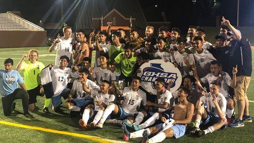 Johnson of Gainesville, a school whose history dates to 1958, won its first state championship in any sport this spring. The boys soccer team defeated McIntosh 1-0 in the Class AAAAA championship game.