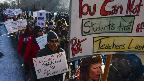 Denver teachers are striking for the first time in 25 years. The last year has seen a growing demand among American teachers for greater respect and pay.