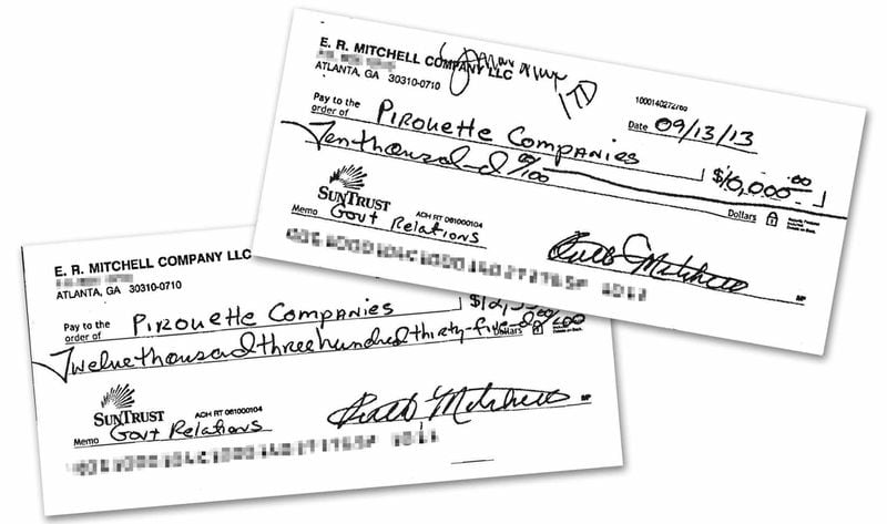 Three and a half months after leaving her job with the city of Atlanta, a company belonging to the Rev. Mitzi Bickers received two checks totalling $22,335 from a company controlled by Elvin “E.R.” Mitchell. Mitchell has admitted paying bribes to an unnamed individual to secure Atlanta contracts.