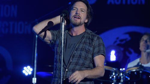 Eddie Vedder of Pearl Jam performs on stage at the 2015 Global Citizen Festival to end extreme poverty by 2030 in Central Park on September 26, 2015 in New York City. Getty Images.