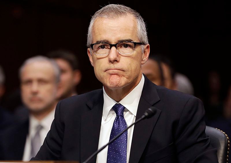 Acting FBI Director Andrew McCabe listens on Capitol Hill in Washington, Thursday, May 11, 2017, while testifying before a Senate Intelligence Committee hearing on major threats facing the U.S. President Donald Trump is considering nearly a dozen candidates to succeed ousted FBI Director James Comey, choosing from a group that includes several lawmakers, attorneys and law enforcement officials.