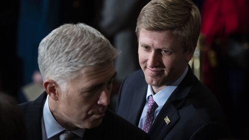 Georgia operative Nick Ayers, right, won’t take the job as Donald Trump’s top operative. (Photo by Jabin Botsford - Pool/Getty Images)