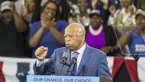 U.S. Rep. John Lewis (D-GA) speaks during a rally for gubernatorial candidate Stacey Abrams at Morehouse College in Macon, Georgia, on November 2, 2018. (Alyssa Pointer/Atlanta Journal-Constitution/TNS)