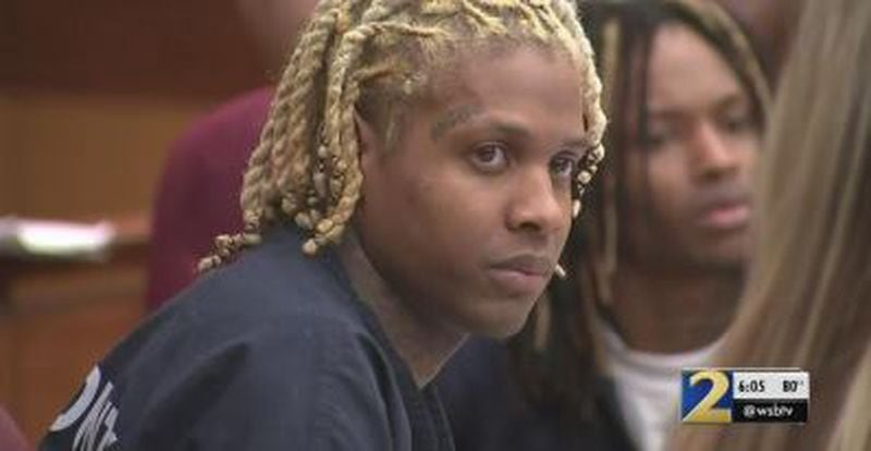Rappers Lil Durk (front) and King Von appear during a court hearing last year following their arrests in a February shooting outside The Varsity.