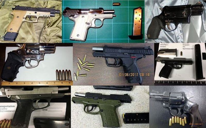 Guns caught recently at TSA checkpoints. Source: Transportation Security Administration