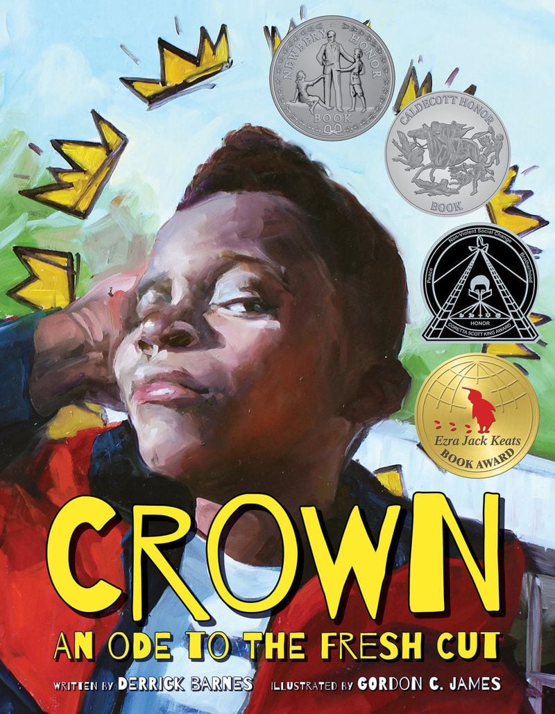 "Crown: An Ode to the Fresh Cut," by Derrick Barnes, with illustrations by Gordon C. James, celebrates the impact that a great haircut can have on a boy.