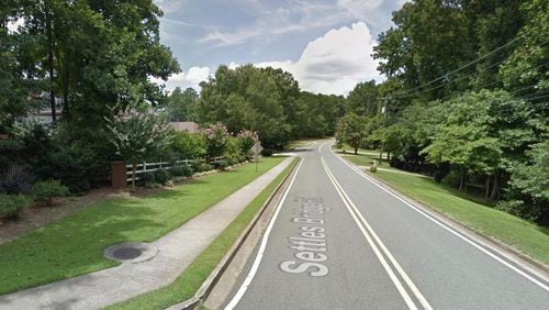 Three traffic calming islands will be installed at strategic locations along Settles Bridge Road in Suwanee at a total cost of $72,940. (Google Maps)