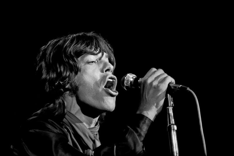 You can’t always get what you want. Mick Jagger (seen here at the 1969 Palm Beach Pop Festiva) may get to sing lead, but he doesn’t get to play with Lester Holt and the Rough Cuts in DC this weekend. (Photo by Ken Davidoff/oldrockphoto.com)