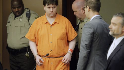 Justin Ross Harris enters court for sentencing on Dec. 5. He was sent to prison for life, without possibility of parole, for killing his 22-month-old son Cooper. BOB ANDRES /BANDRES@AJC.COM