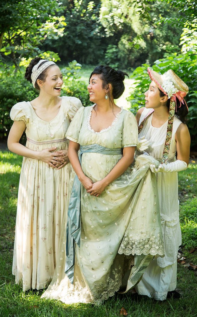 Jennifer Schottstaedt (from left), Shelli Delgado and Michelle Pokopac appear in “Sense and Sensibility” at Synchronicity Theatre. CONTRIBUTED BY JERRY SIEGEL PHOTOGRAPHY