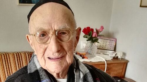 A picture taken on January 21, 2016, shows Yisrael Kristal sitting in his home in the Israeli city of Haifa.
Yisrael, an Israeli Holocaust survivor, died Friday at the age of 113.