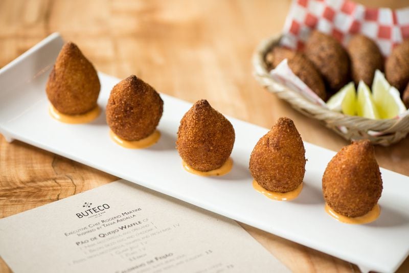 The Brazilian treats at Buteco include coxinhas, croquettes of pulled chicken and mozzarella cheese covered in savory dough with spicy habanero aioli. CONTRIBUTED BY MIA YAKEL