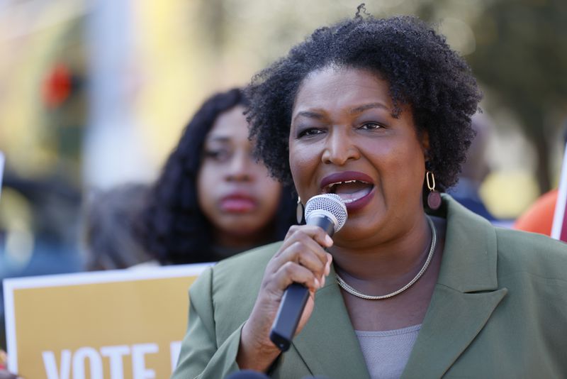 Stacey Abrams' latest book is "Rogue Justice." (Miquez Martinez for the AJC)